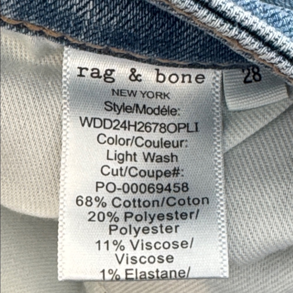 Rag & Bone Low Rise, Slim, Boyfriend Jeans. Size 28 - Picture 10 of 16